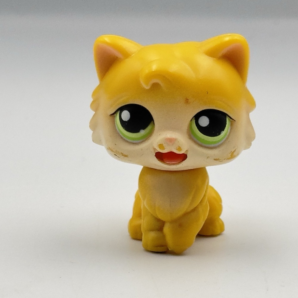 Littlest Pet Shop LPS 1st‎ Generation Yellow Cat With Moving Tongue 2005